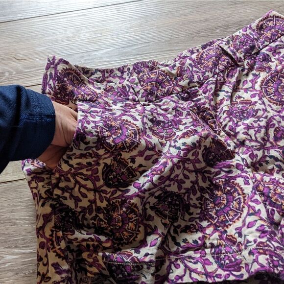 LOFT paisley print purple off whiteLightweight, breathable, & super cute shorts - Picture 9 of 12